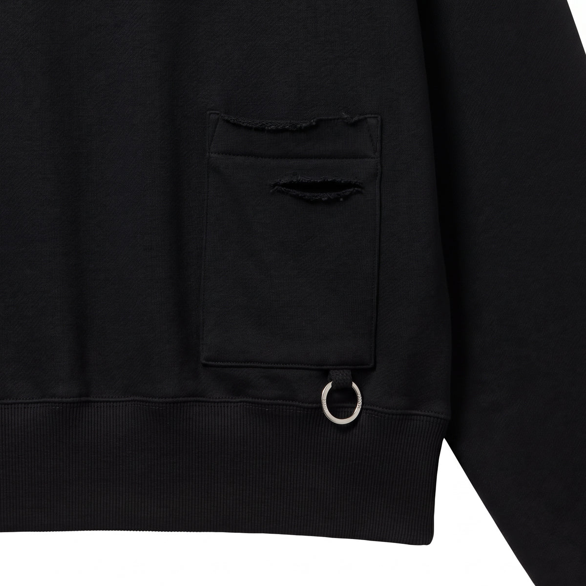 26AW DAMAGE BIG SWEATSHIRT (BLACK)