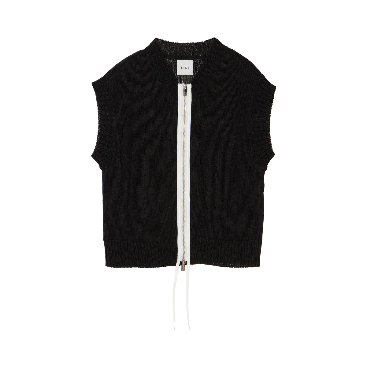 26SS KNIT ZIP UP VEST (BLACK)