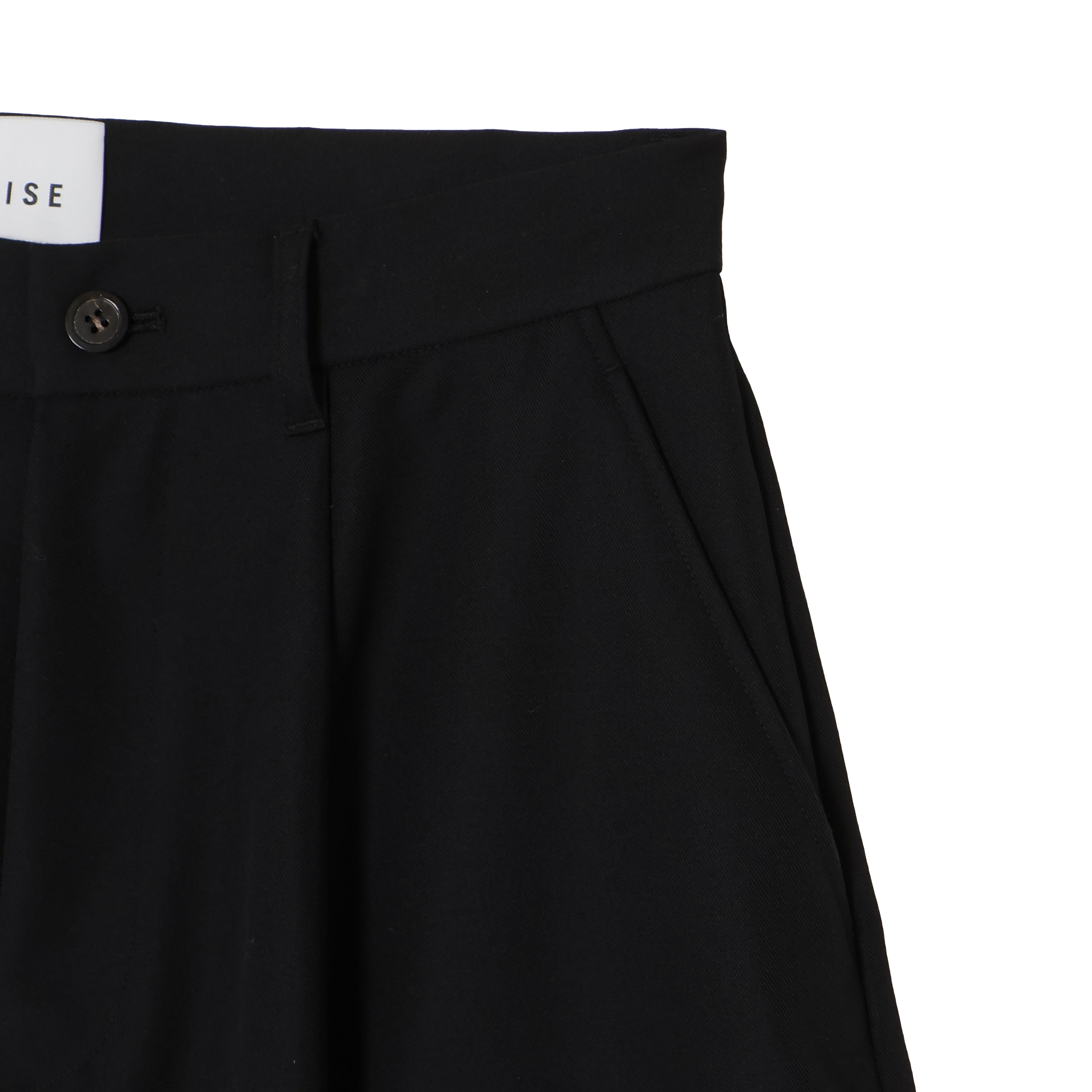 26SS WOOL BARREL HALF PANTS (BLACK)